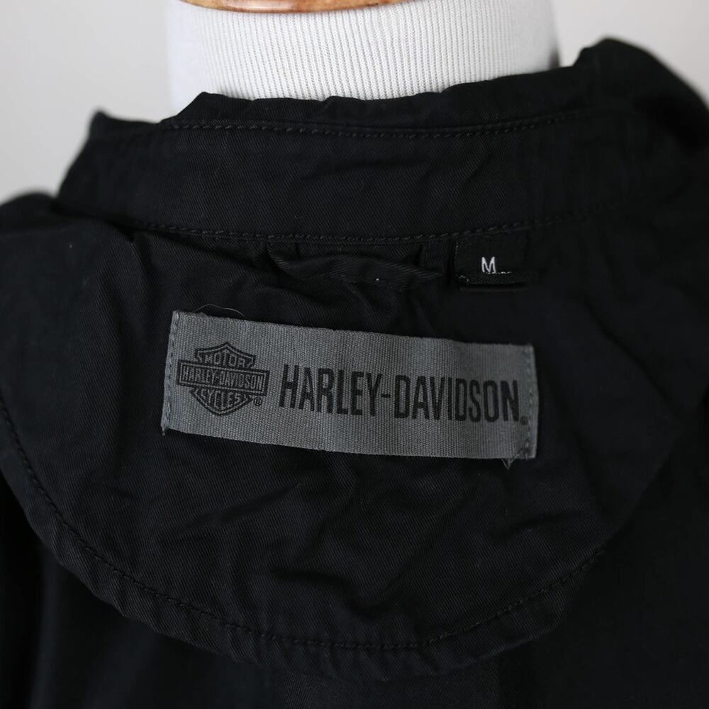 Harley Davidson Black Lightening Bold Jacket Lightweight Snap Closure Sz Medium - Picture 6 of 7